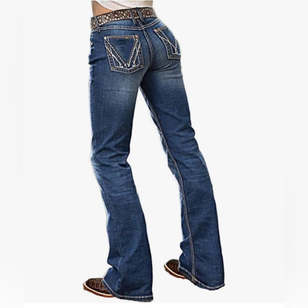 NWT Flamingals SZ XL Butt Lifting Bootcut Jeans Stretchy Casual